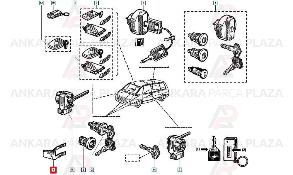 Kapı Kilit Çatal Yayı Renault 9 Renault 11