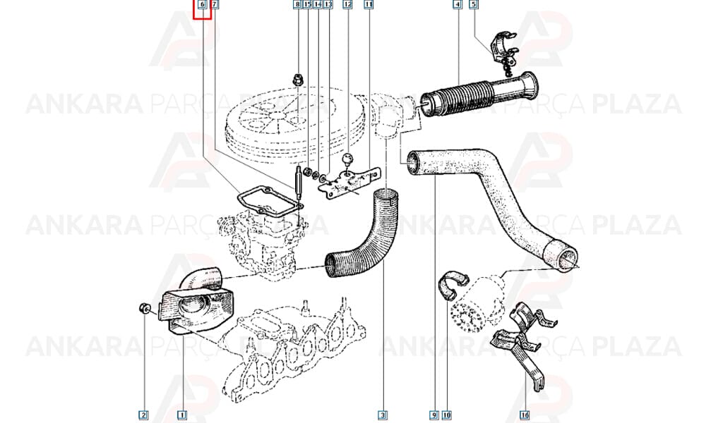 Hava Filtre Contası Renault 9 Renault 11 Renault 19 Renault 21
