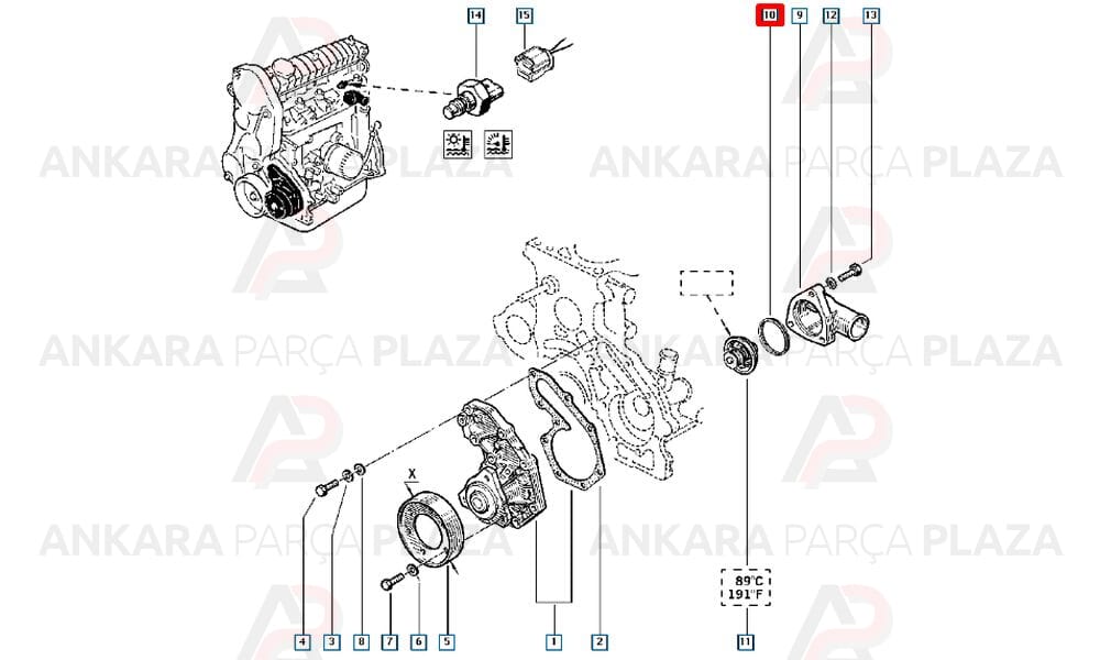 Termostat Oringi Renault 9, 11, 19 Dizel Motorlar