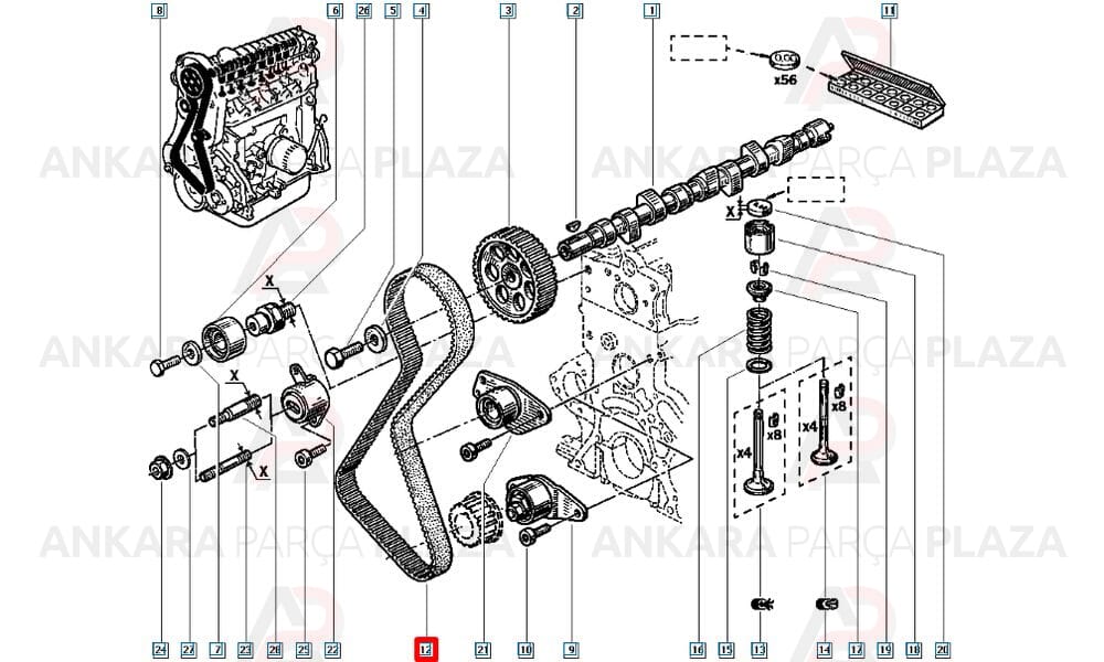 Triger Kayışı Renault 11 Renault 21 1,7 124Sp190