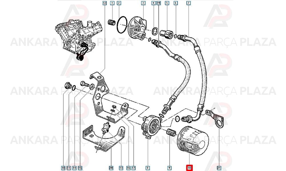 Renault 11 - 12 -21 Manager, Flash 1700 Yağ Filtresi Orijinal 7700720978