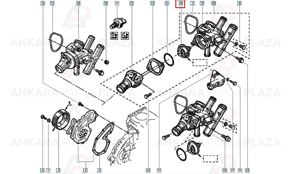 Renault 11 21 Flash Dizel Ducato Termostat 82C Gates
