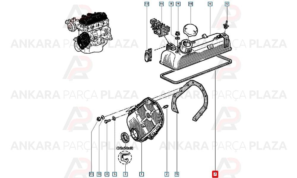 Üst Kapak Contası Renault 9 Renault 12 Toros 1400 6.5Mm