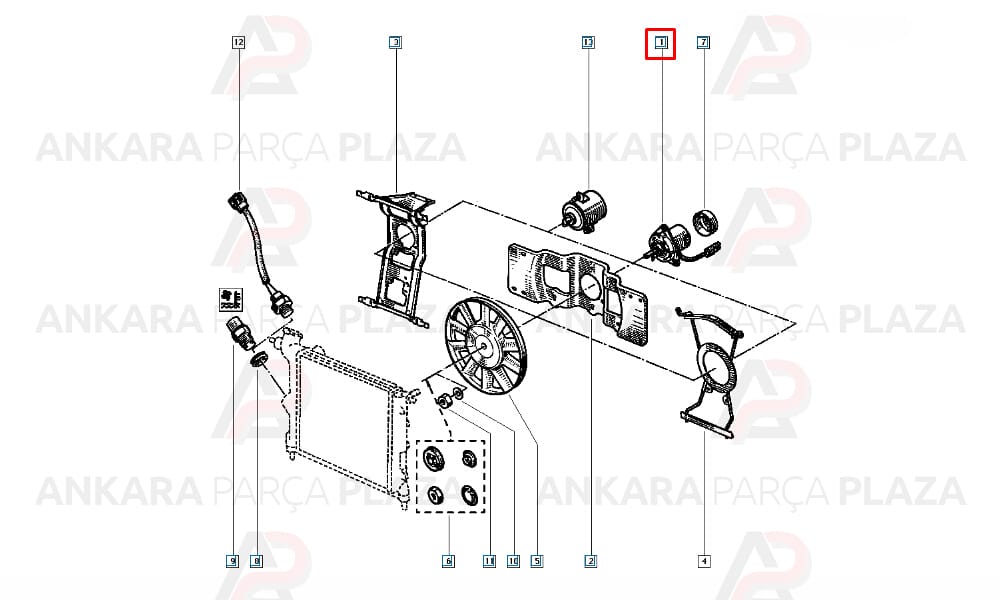 Renault R 9, R 11, R 19 Fan Motoru Soketli Kale