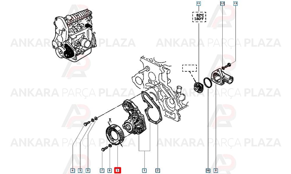 Laguna Megane Kangoo Express Renault 11 21 Su Pompası Kasnağı Aba