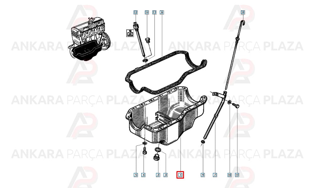 Renault 9 - 19, Express, Kangoo, Clio 1.4 8V Yağ Karteri Orijinal 7700741331
