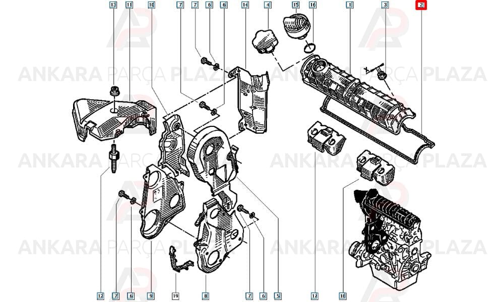 Üst Kapak Contası R11 Flash R19 R21 Clio Express Kangoo Laguna Megane Scenic F8Q 1.9D/1.9Td/1.7 Silikon