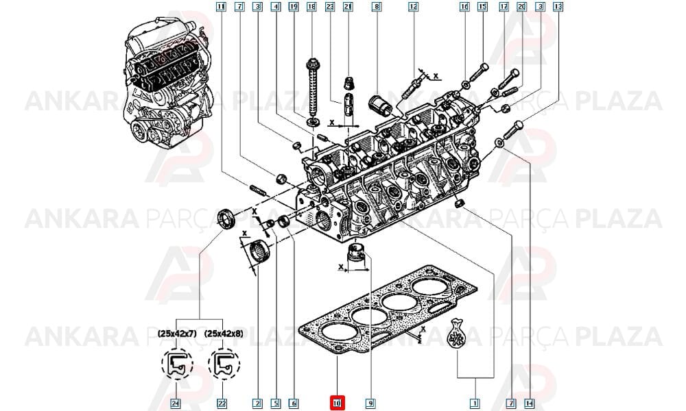 Renault 19 Express Clio Megane Kangoo 1.9D Silindir Kapak Contası 1.65Mm Oto Conta