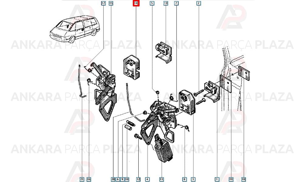 Kapı Kilit Karşılığı Renault 9 Renault 11 Sağ Ön Veya Arka Adet