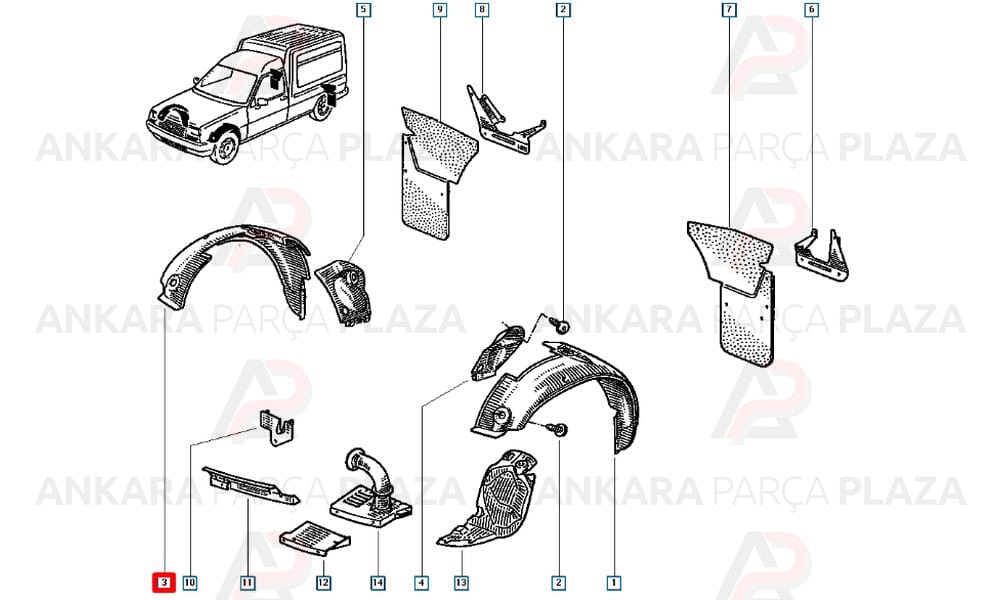 Express Ön Çamurluk Davlumbazı Sağ 1990 - 2001 Arası Meydan