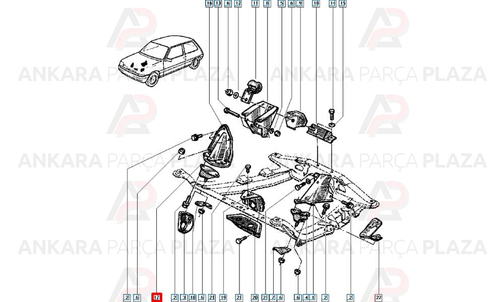 Motor Takozu Sağ Renault Renault 9 Renault 11 R21 Manager Optima