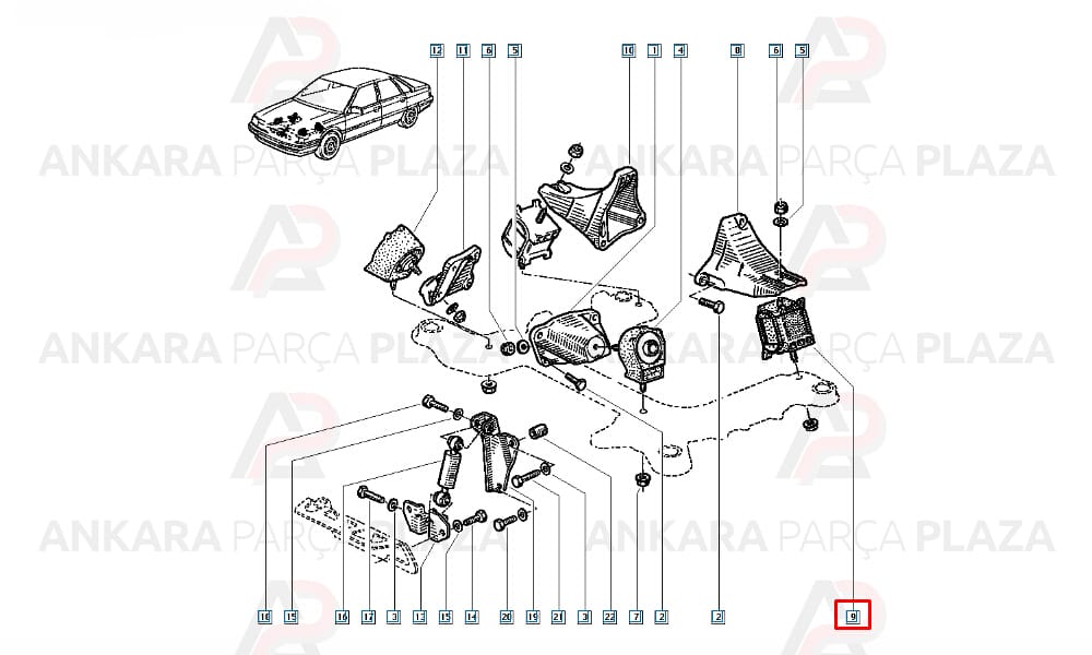 Şanzıman Takozu Renault : 21 Concorde