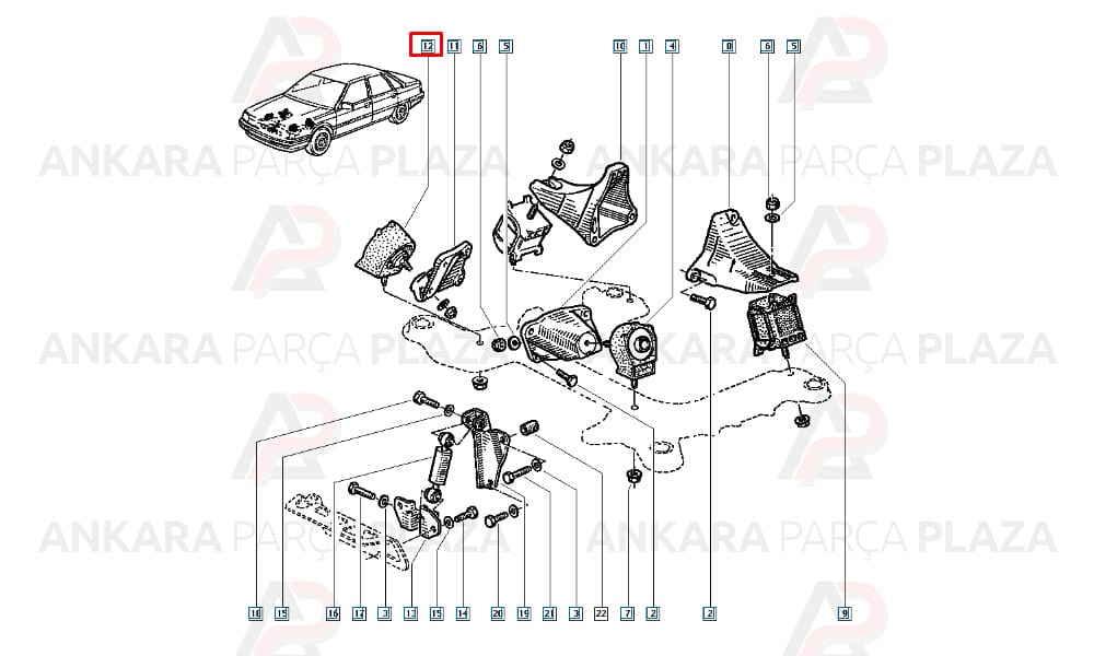Motor Takozu Sağ Renault 21 Concorde