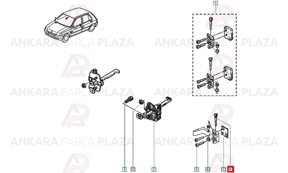 Kapı Menteşe Tamir Takımı Renault 9 Renault 11