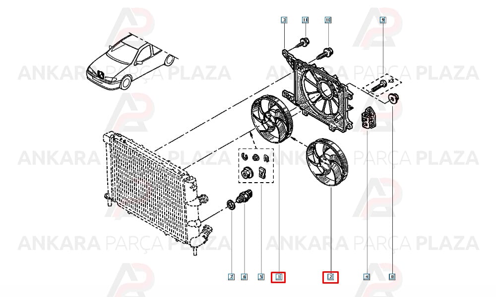 Renault 19 Fan Motoru 260W 380Mm Klimalı Kale