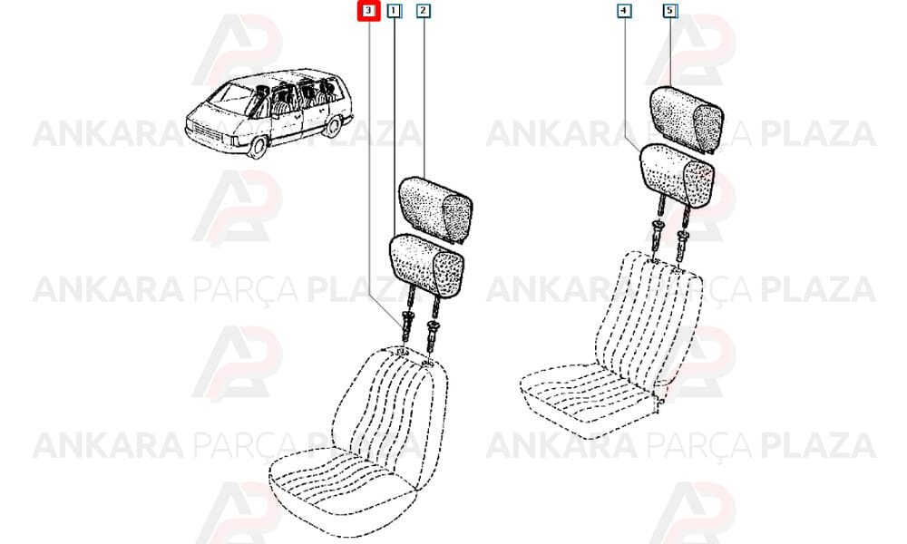 Koltuk Başlık Burcu Renault 9 Renault 11 Takım