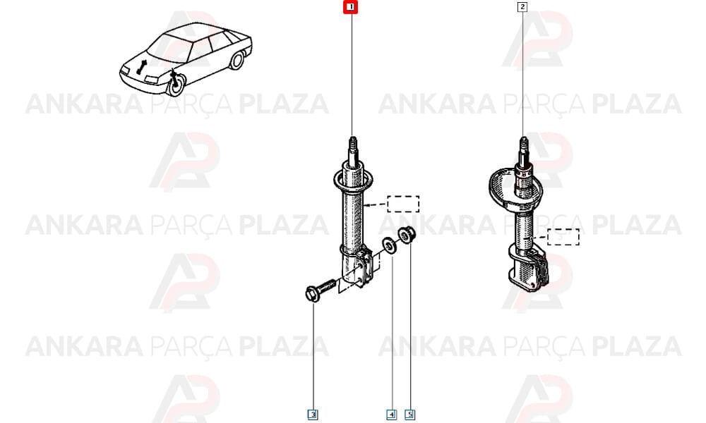 R19 Europa 92 01 Ön Amortisör Gazlı Sağ Sol Aynı Adet 7700789513