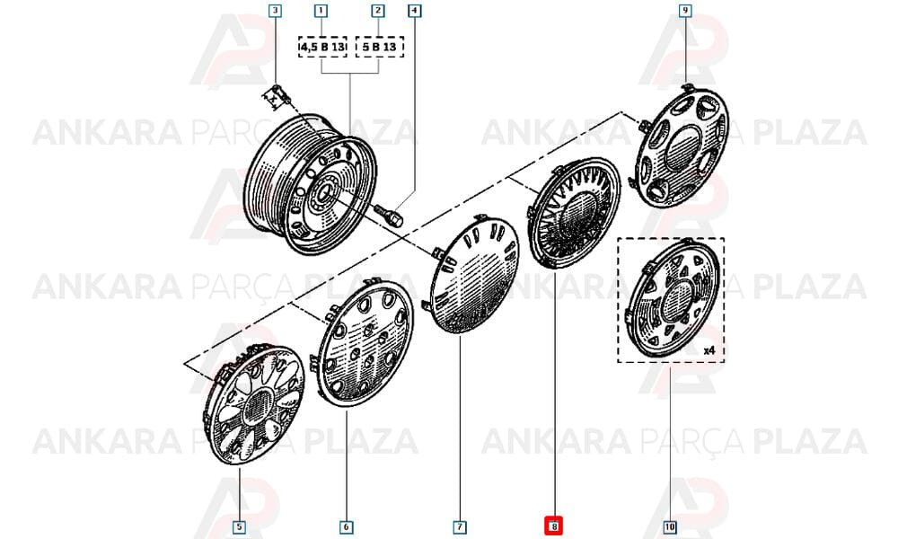 Jant Kapağı Renault R21 ( 1 Adedi ) 7700791347