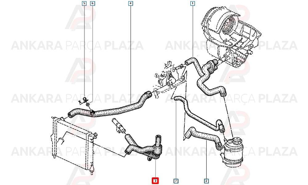 Radyatör Alt Hortumu Renault 19 Dizel