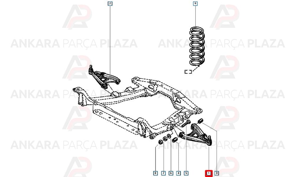 Clio Hb 91 - 98 Ön Alt Tabla Sol Rotilli Salıncak 7700794386
