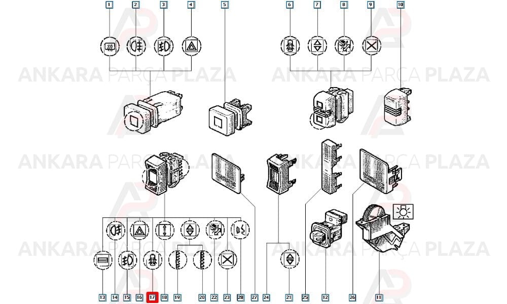 Merkezi Kilit Butonu Renault : R 21 7700794675