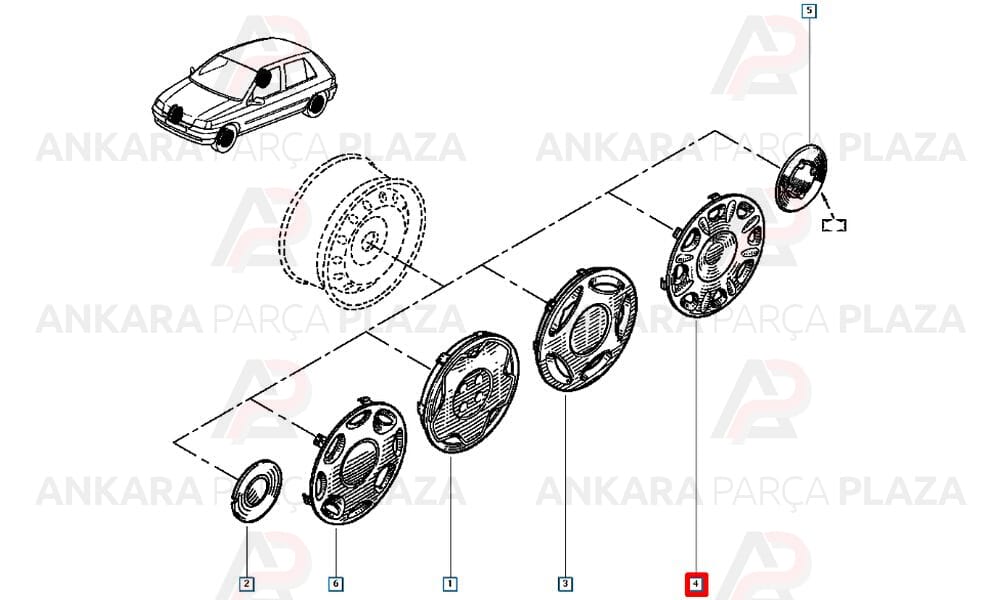 Jant Kapağı Clio 13 Jant 7700795510
