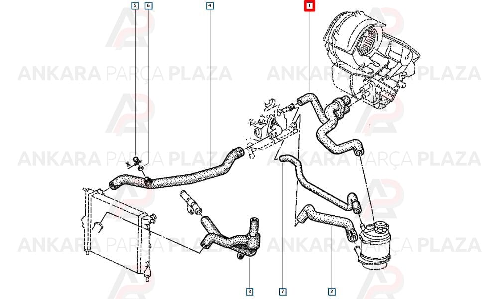 Kalorifer Hortumu Renault 19 1.4 8V E7J