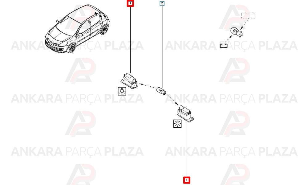 Megane 99 - 02 Plaka Lambası