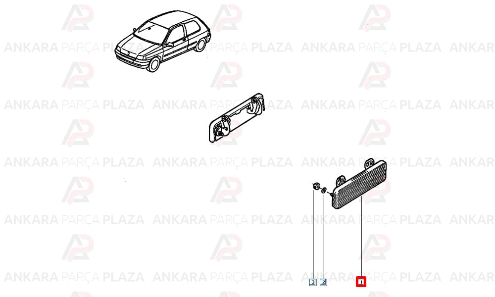 Clio Hb 91 - 98 Arka Kapı Dış Açma Kolu Sağ 7700800844