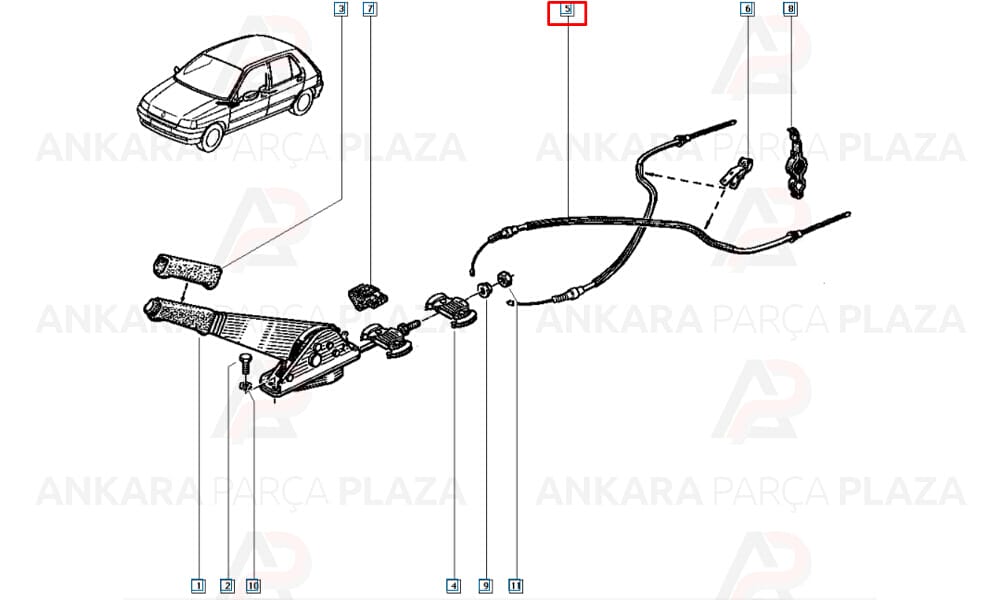 Clio 1991-1997 El Fren Teli Arka Kampanalı Cavo