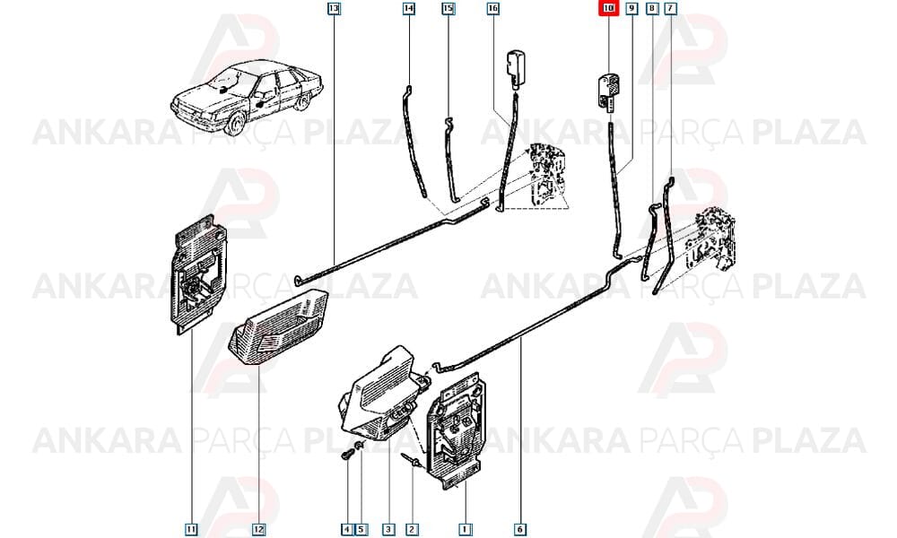 Kapı Kilitleme Butonu Siyah Renault 21 7700805477