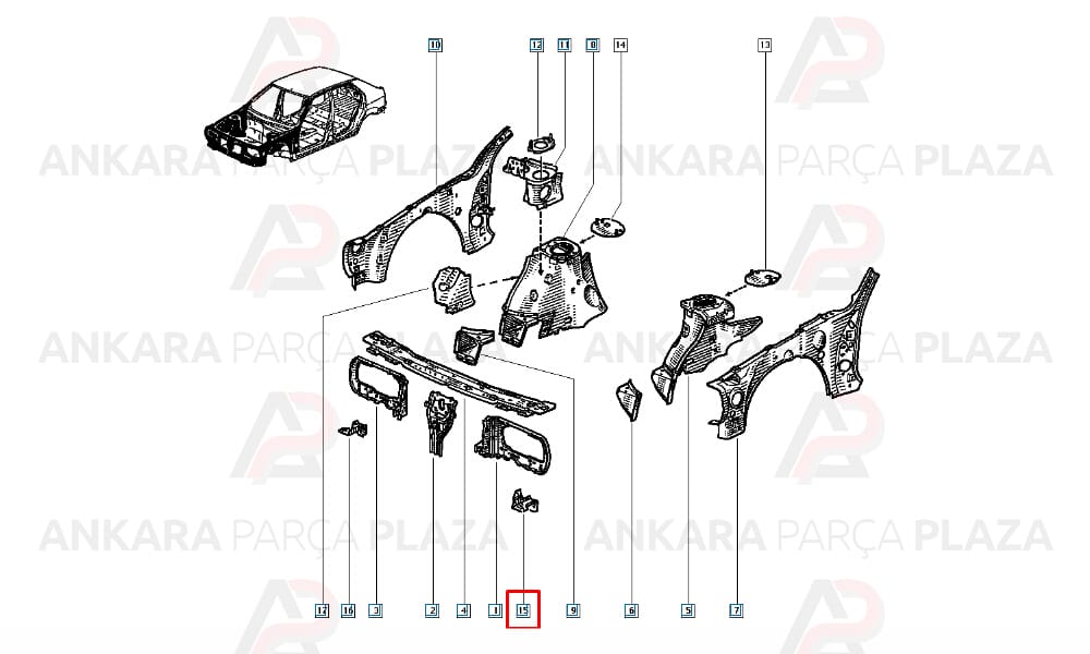Renault 19 Sol Far Sacı 7700811281