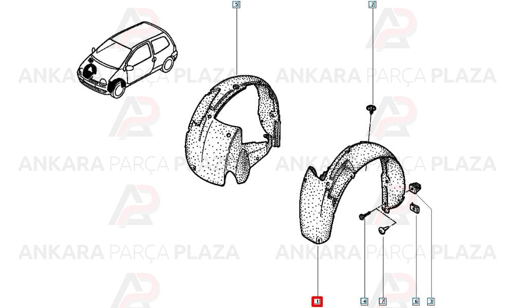 Twingo Ön Çamurluk Davlumbazı Sol 1993 - 1996 Arası Meydan