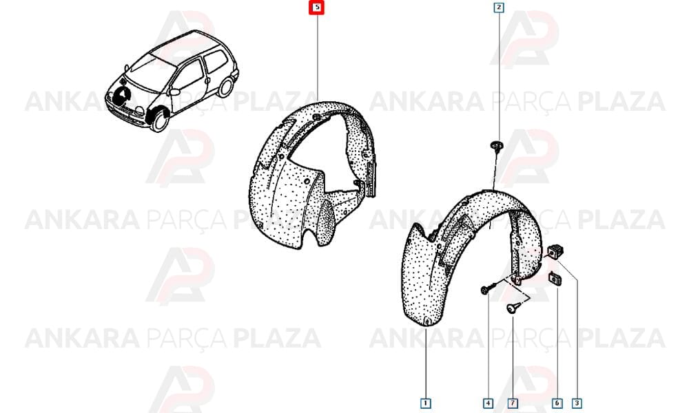 Twingo Ön Çamurluk Davlumbazı Sağ 1997 - 1998 Arası Meydan