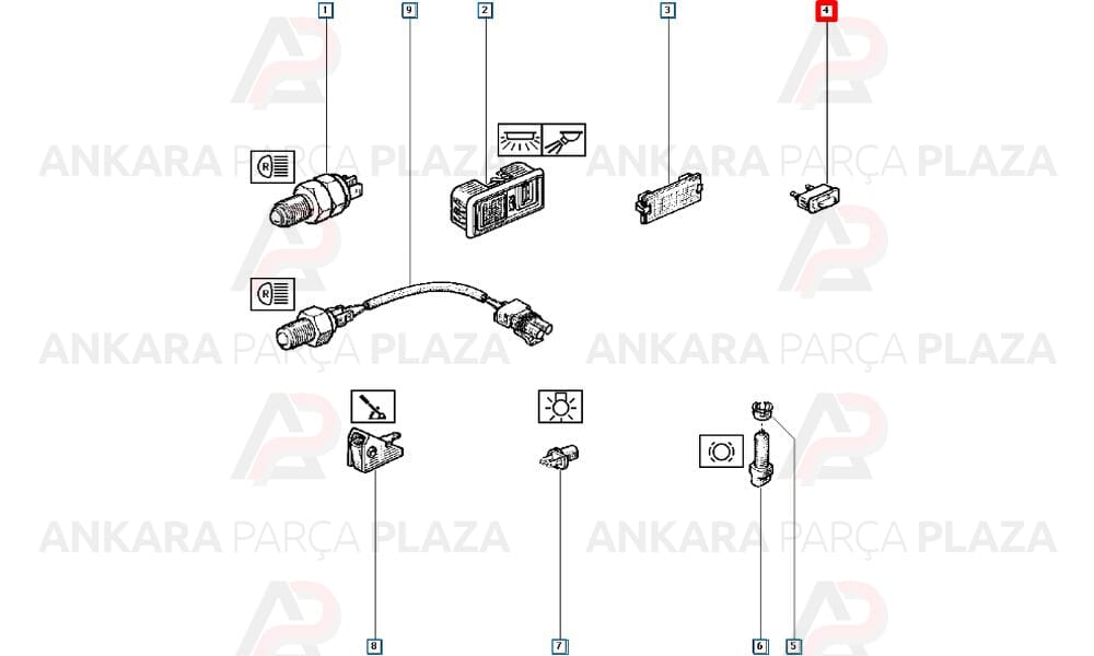 Duster 4X2 Renault 9 11 19 Torpido Gözü Lamba Otomatiği Orijinal 7700816818