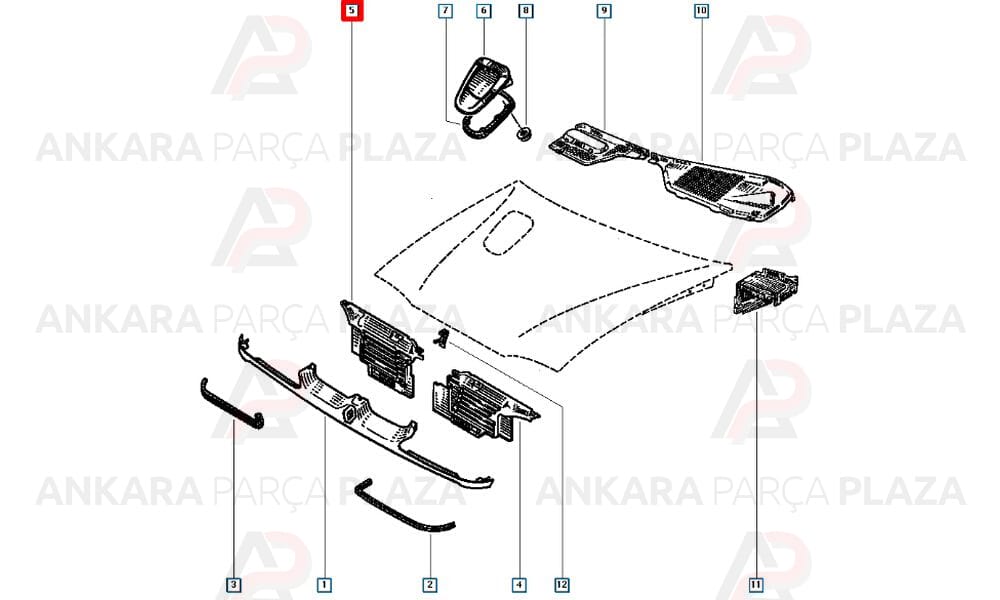R19 Europa 92 - 01 Ön Panjur İç Petek Sağ 7700819253