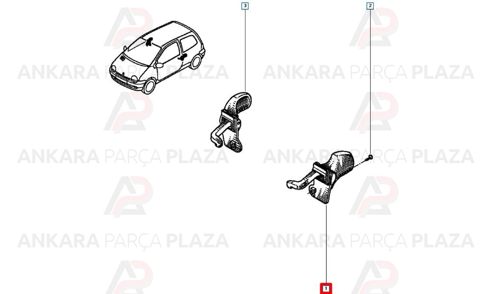Twingo 93 - 98 Ön Kapı Dış Açma Kolu Sağ 7700822426