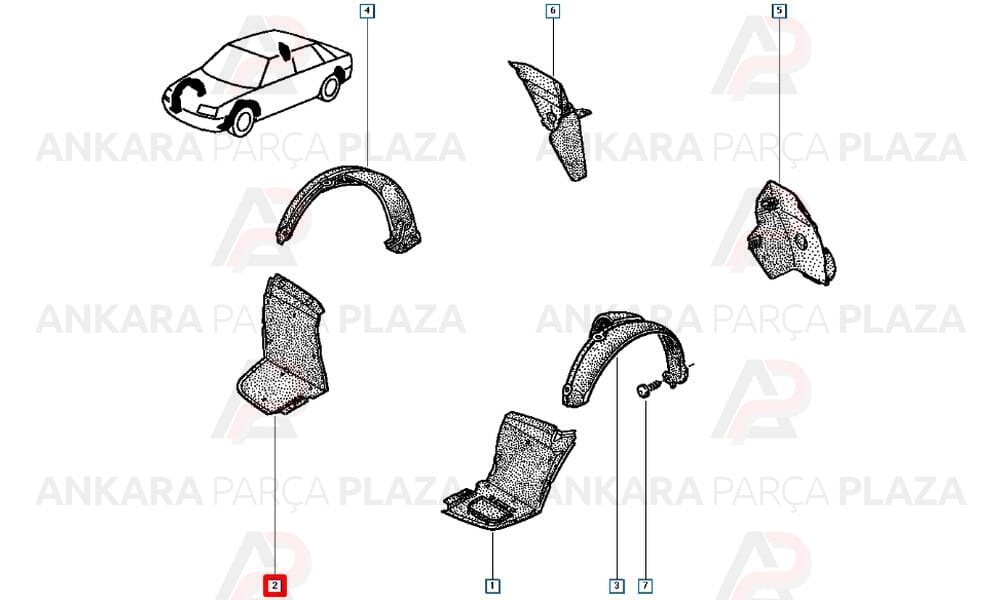 Clio Ön Çamurluk Davlumbazı Önün Önü Sağ 1990 - 1995 Arası Meydan