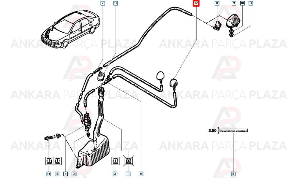 Kangoo 98 - 03 Ön Cam Su Fiskiye Memesi 7700823915