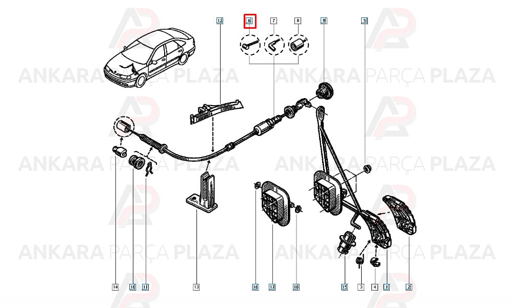 Renault Laguna 1.8 1993-2001 Gaz Teli Cavo