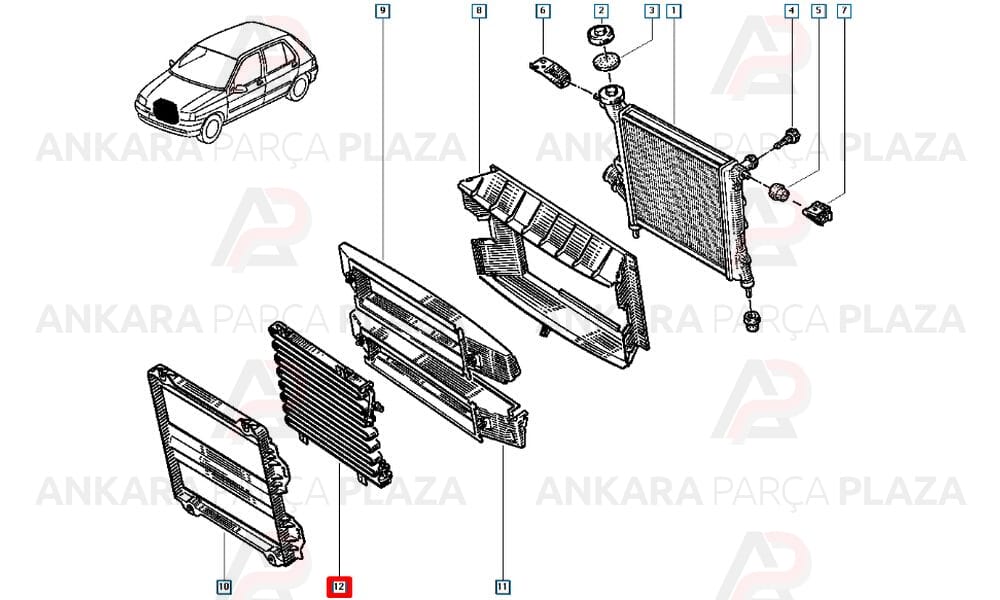 Kondansatör Klima Radyatörü Clio E.M B57 7700825300