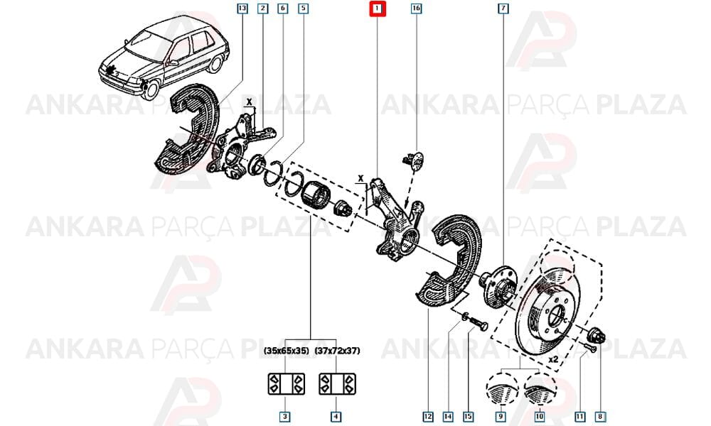 Renault, 19, 21, Expres Ön Sol Aks Taşıyıcı Orijinal 7700827247