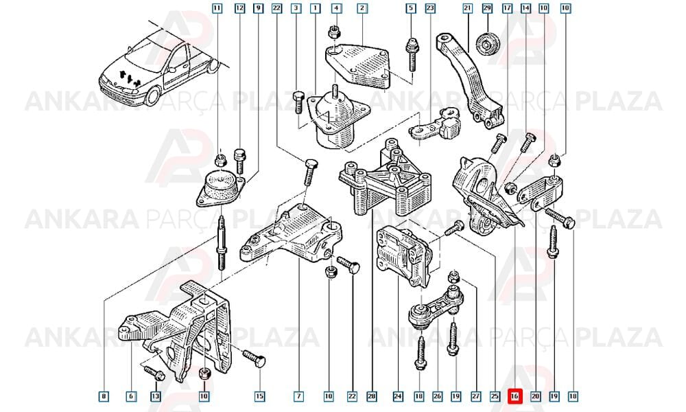 Motor Takozu Bağlanti Kulaği Laguna B56F