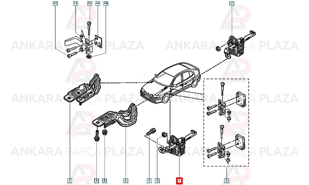 Kapı Gergisi Ön Megane 1 1995 - 2002