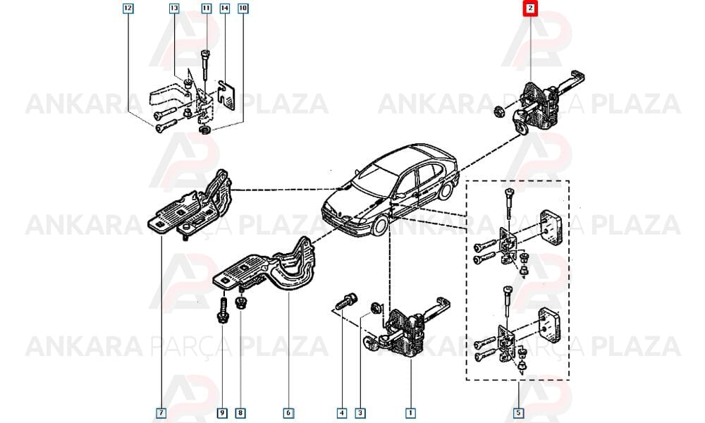 Kapı Gergi Megane 1 Arka 7700828428