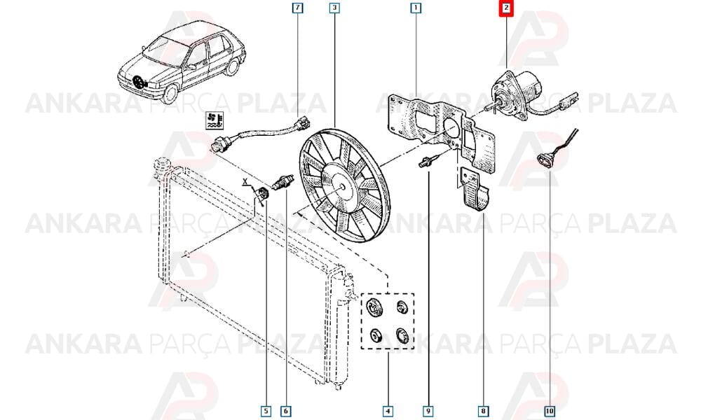 Renault R 9, R 11, R 19 Radyatör Klima Fan Motoru Y.M Kablolu Tek Motor Seger