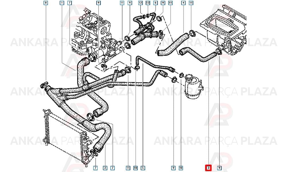 Kalorifer Hortumu Megane 1 2.0 8V F3R