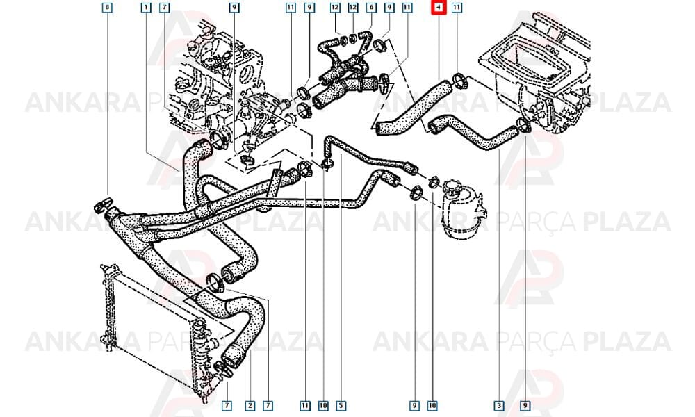 Kalorifer Hortumu Megane 1 Scenic 1 2.0 8V