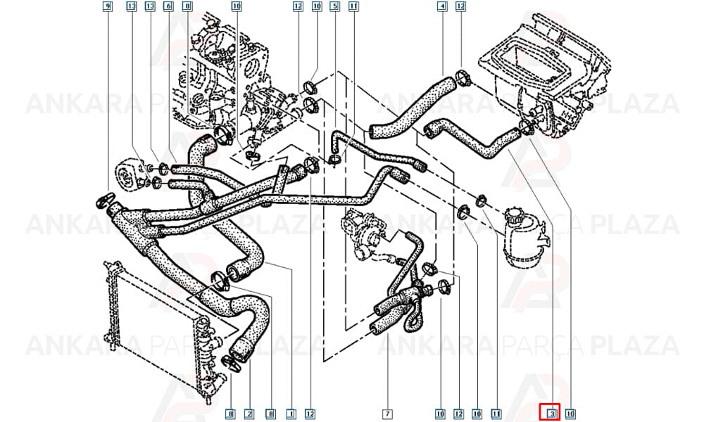 Kalorifer Hortumu Megane 1 Scenic 1 2.0 8V