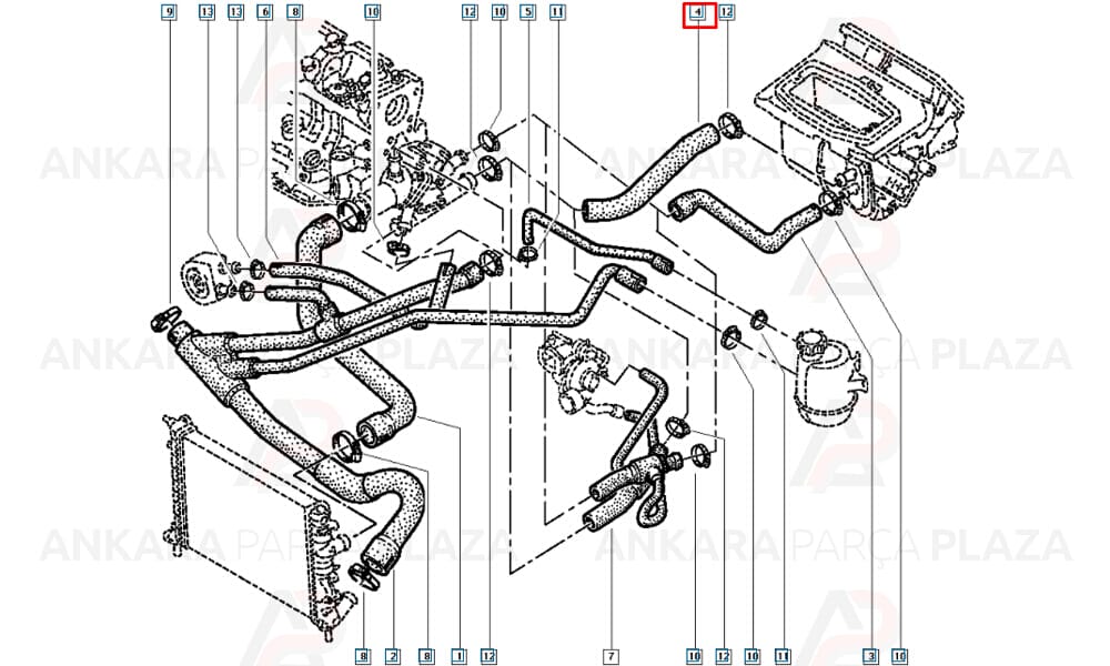 Kalorifer Hortumu Megane 1 Scenic 1 2.0 8V